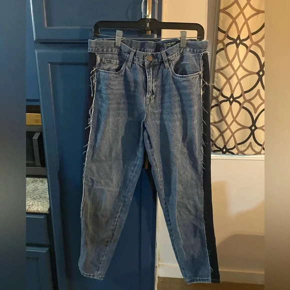 BLANK NYC Crop Girlfriend Two Tone Color Jeans Size 29 - Picture 4 of 10